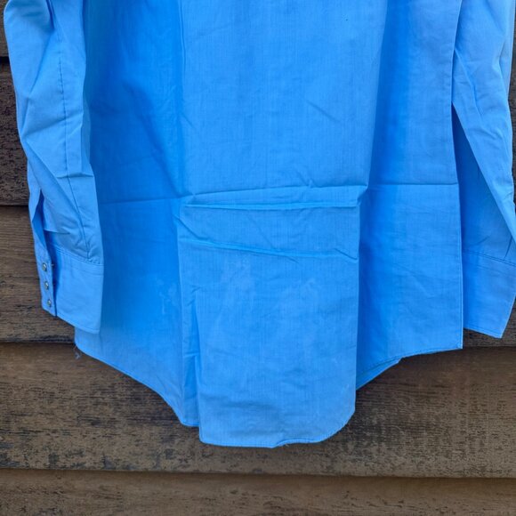 Vintage Miller Miller Miller Western Pearl Snap Button Down Blue Shirt Size 15.5 - Picture 10 of 11